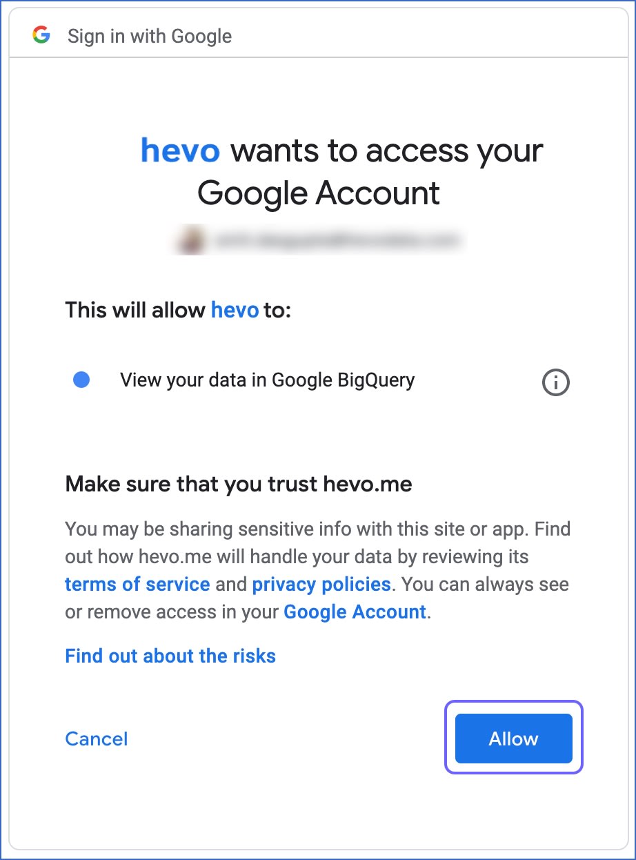 google analytics 360 to redshift: configure google analytics 360 as source log in to bigquery account
